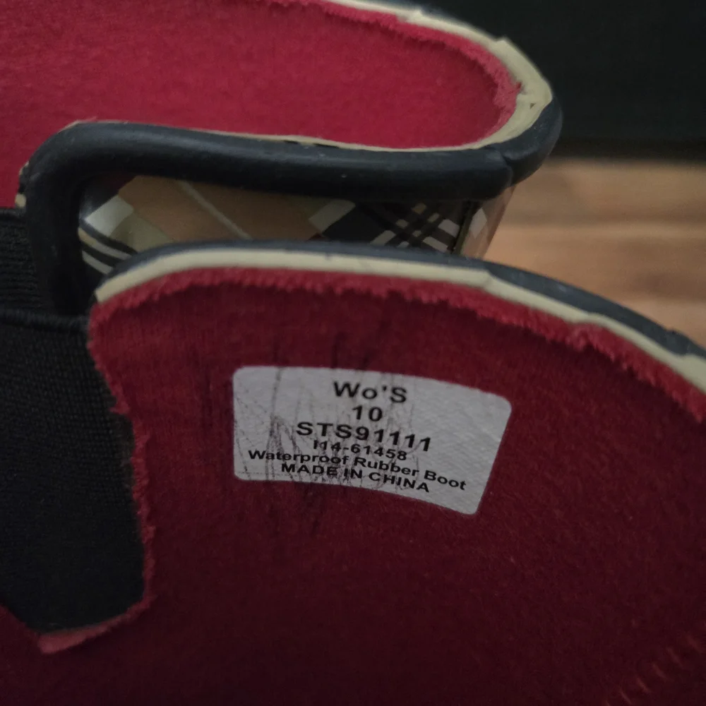 Sperry Top Sider Plaid Winter Rain Boots - Red, Black, Tan